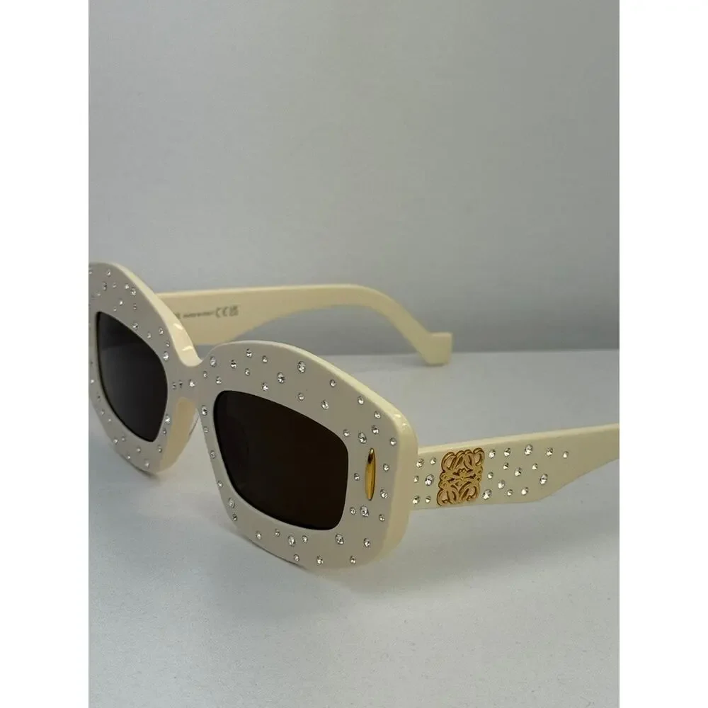 NEW Loewe LW4114IS Crystal Sunglasses in Ivory White